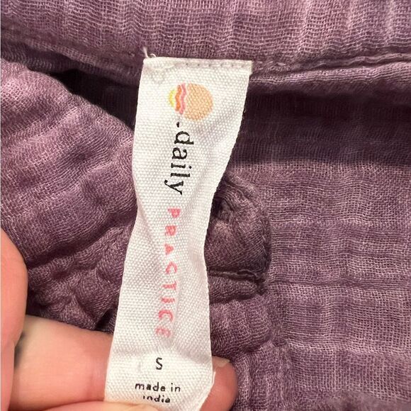 Anthropologie daily practice purple dyed cotton button down - Picture 5 of 11